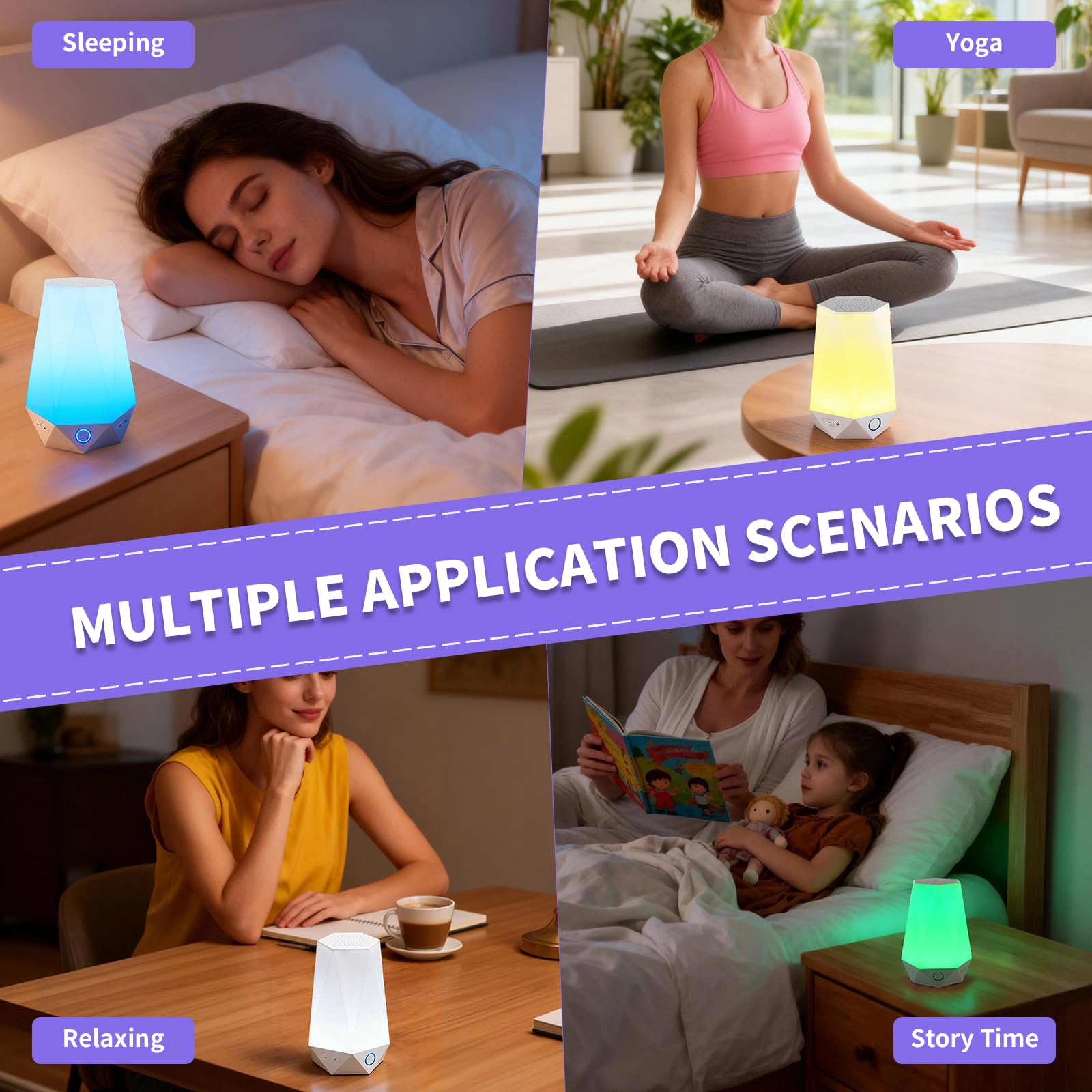 Smart White Noise Machine mit Nachtlicht, 32 entspannende Geräusche, APP-Steuerung & Timer - Schlaf-Soundmaschine für Baby und Erwachsene, ideal für Schlafzimmer & Geschenke