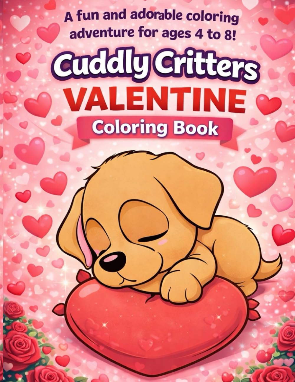 Cuddly Critters Valentine Coloring Book for Kids Ages 4–8: Adorable Animals, Big Simple Designs & Fun Love-Themed Coloring Pages for Boys and Girls