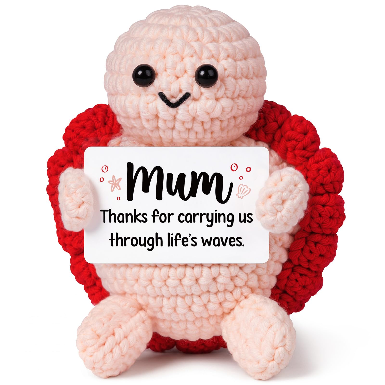 GoMelley Mum Birthday Gifts, Handmade Crochet Turtle Gifts for Mum