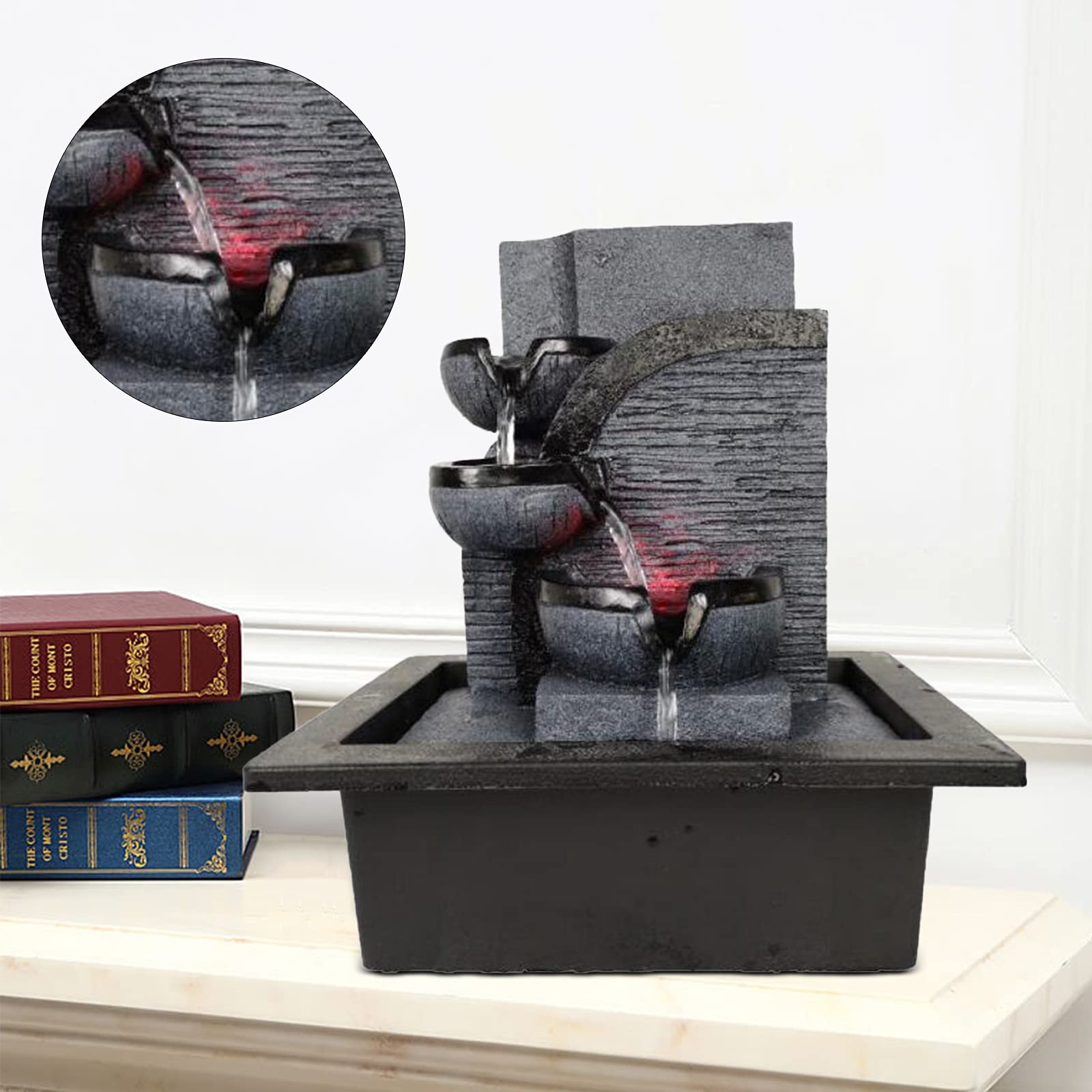 Feng Shui Feng Shui - Fontana in resina, per interni, 23 x 17,5 x 29 cm