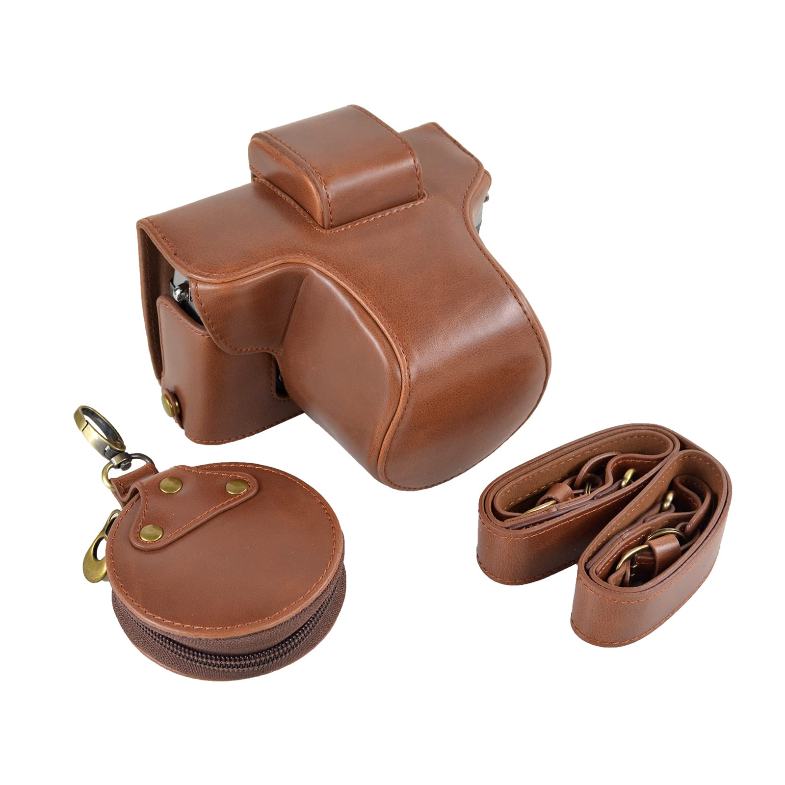 MUZIRI KINOKOO Etui na aparat ZFC, etui ze skóry PU na aparat kompatybilne z Nikon Z fc Zfc oraz obiektywem 16-50mm f/3.5-6.3 lub 28mm f/2.8 SE z paskiem na ramię kolor kawowy