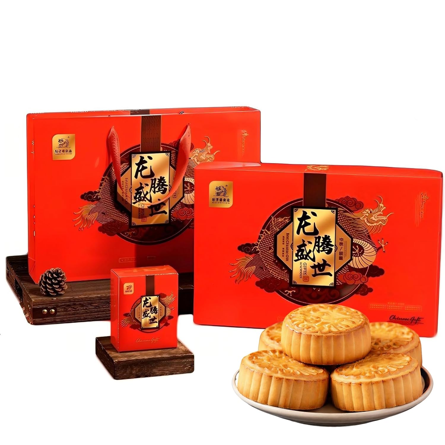 8PCS Moon Cake Pastry Gift Box,Chinese Creative Traditional Dessert,Instant Breakfast Cake,Unique Flavors,Holiday Celebrate,Family Gifts,Gift-Giving,6 Flavors Mix（70g*8pcs）