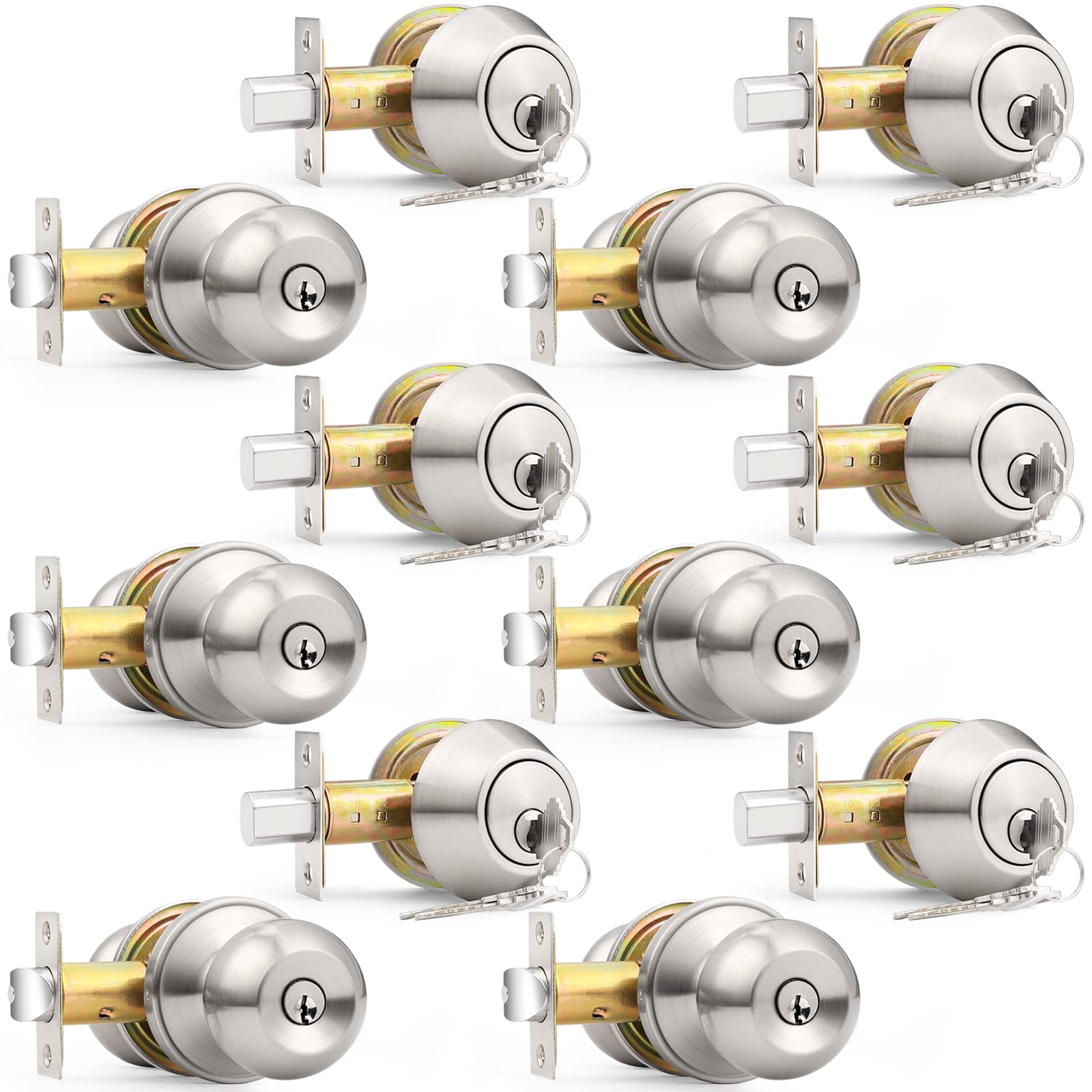 Probrico 10-Pack Keyed Alike Entry Door Lockset -18
