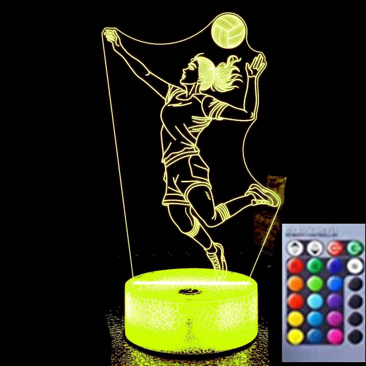 Nastrojowe światło 3D dla siatkarzy, 16 kolorów, USB, lampa stołowa LED, pomysł na prezent do domu, na imprezę, urodziny