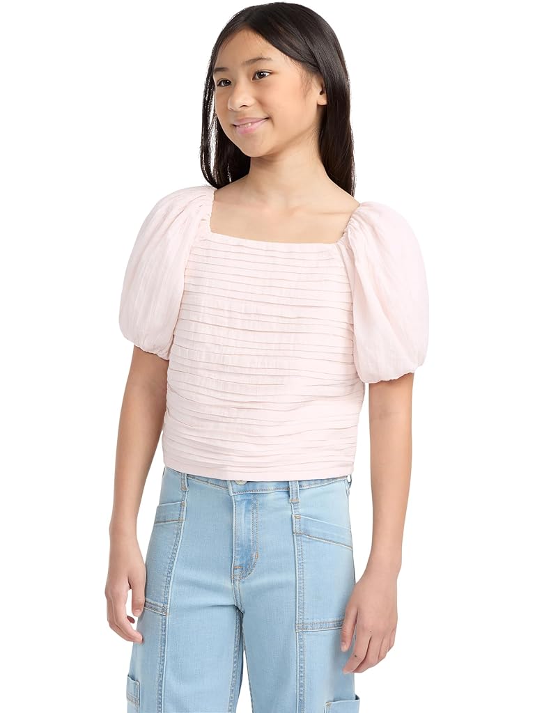 Beige Abercrombie & Fitch Emerson Puff Sleeve Top (Big Kid)