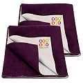 Bey Bee Cotton Dry Sheet for Adults and Elderly Patients (Plum, 100 X140 cm) Combo Pack of 2