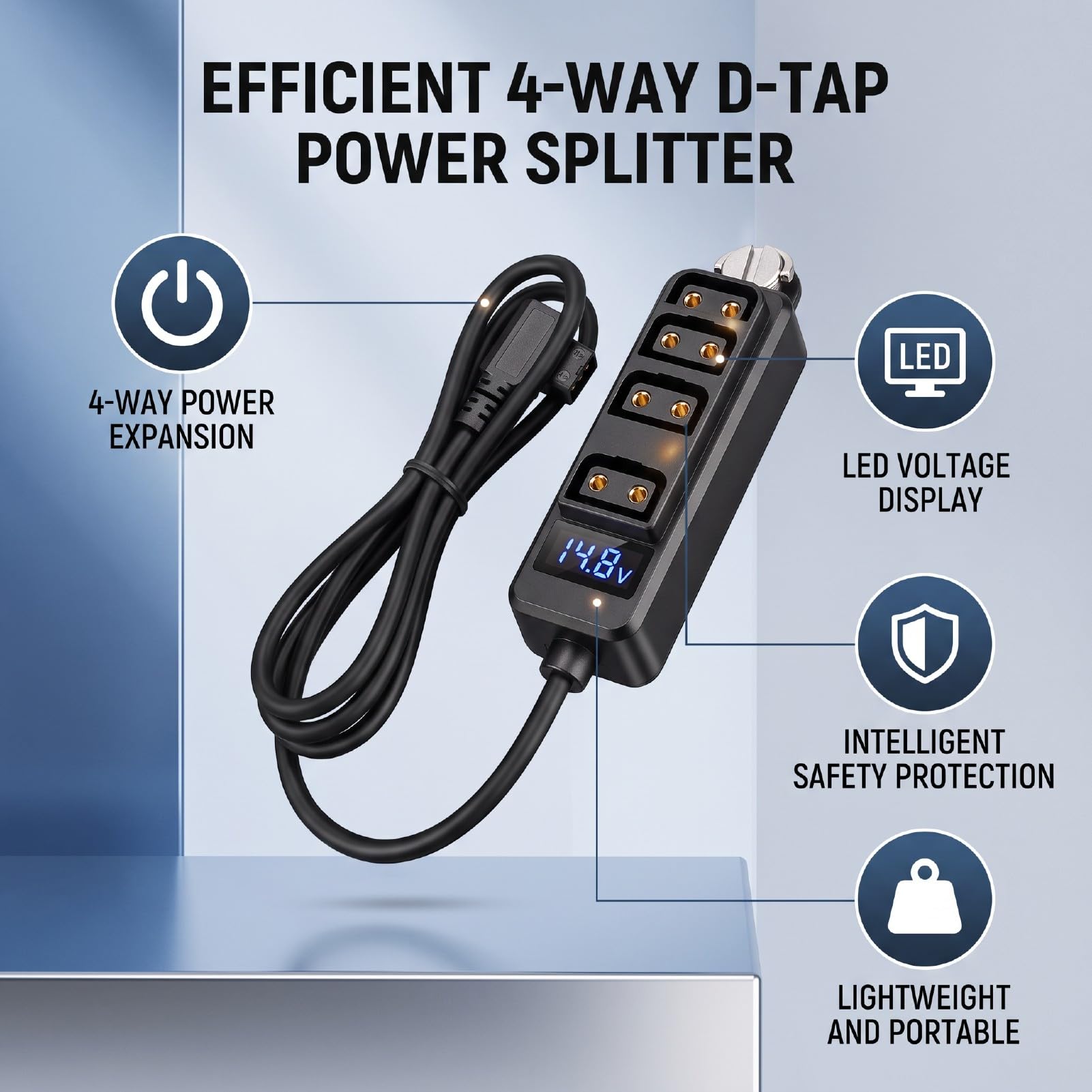 Cable Divisor de Alimentación D Tap, Adaptador de Corriente de 4