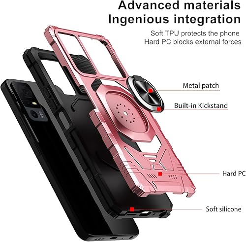 Miniatura 9 de Ailiber TCL 40 T Funda para teléfono TCL 40 T con protector de pantalla de vidrio templado, soporte de anillo para montaje magnético de automóvil,