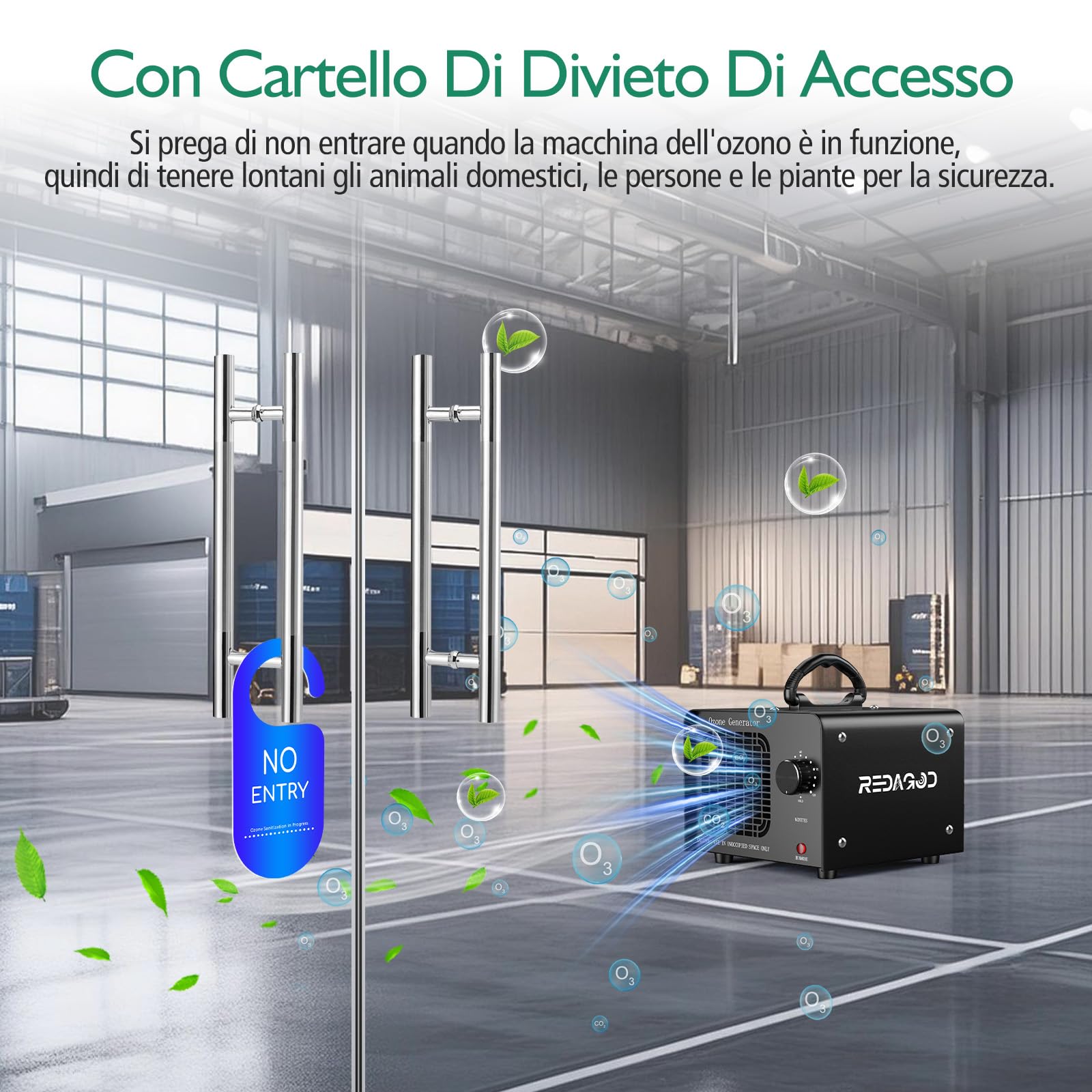 Generatore di Ozono 48000 mg/h, Redagod Purificatore d'Aria, Elimina Odori Animali Domestici Odore di Fumo, Timer Ozone Macchina 300㎡, Filtro Aria, Deodorante Auto, Per la Casa Ufficio, Hotel