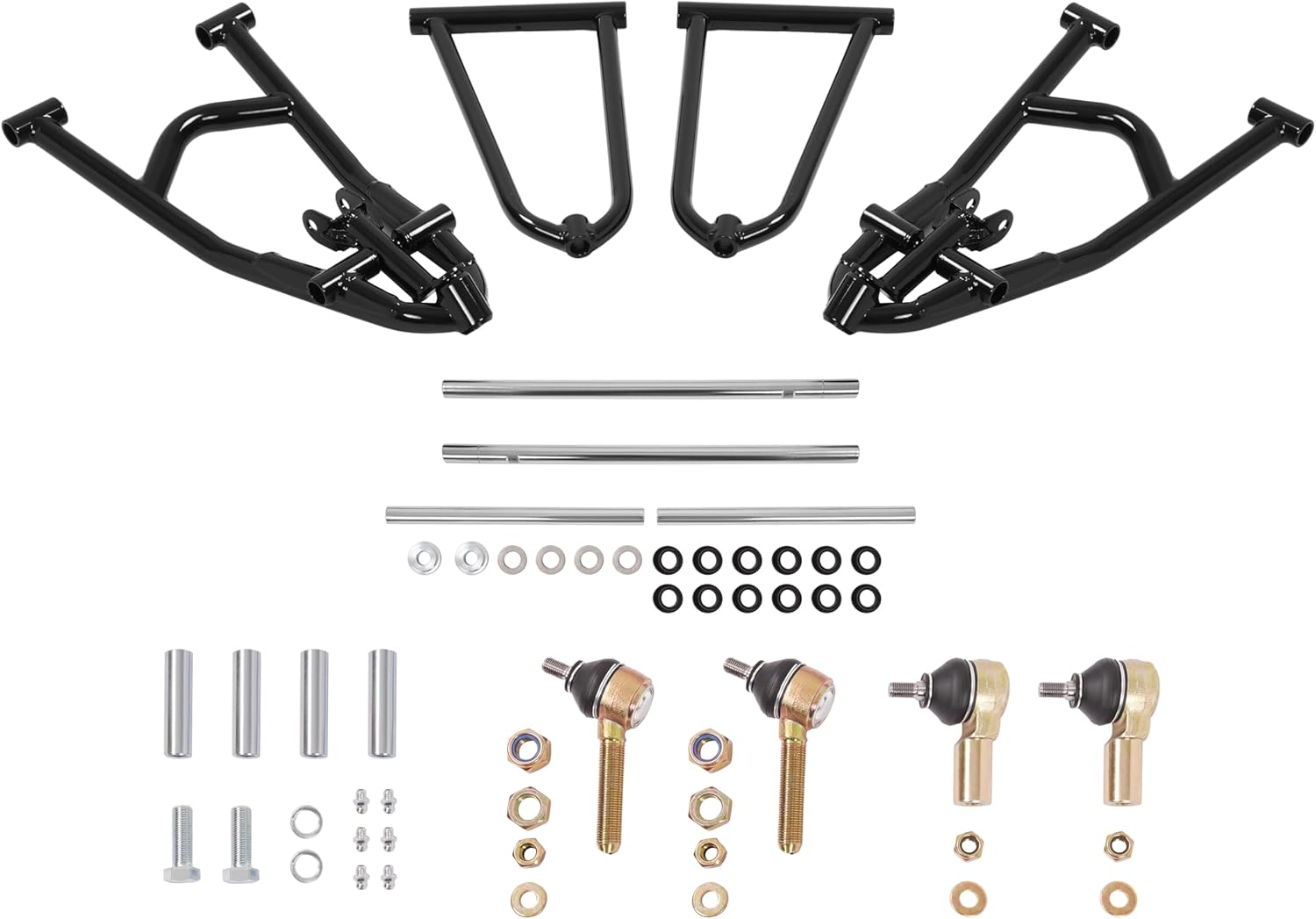 Front Upper Adjustable Extended A-Arm Kit +2+0 Compatible with Yamaha Raptor 700 Left & Right Steel