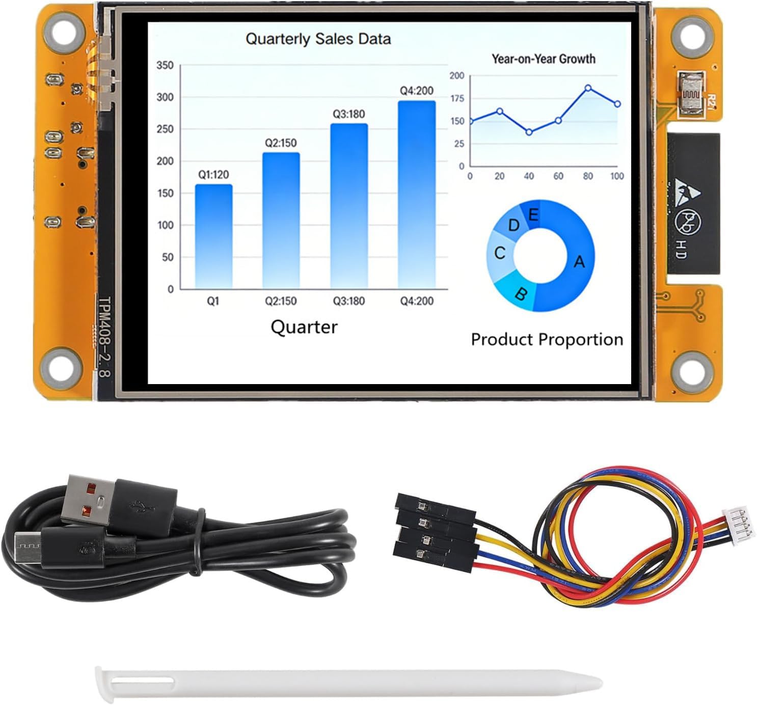2.8 inch ESP32 Display, ESP32 Module ESP32-2432S028R WiFi+BT Dual-core TFT Module ILI9341 Driver for Arduino IoT, ESP32 Development Board 240X320 Smart LCD Display Screen