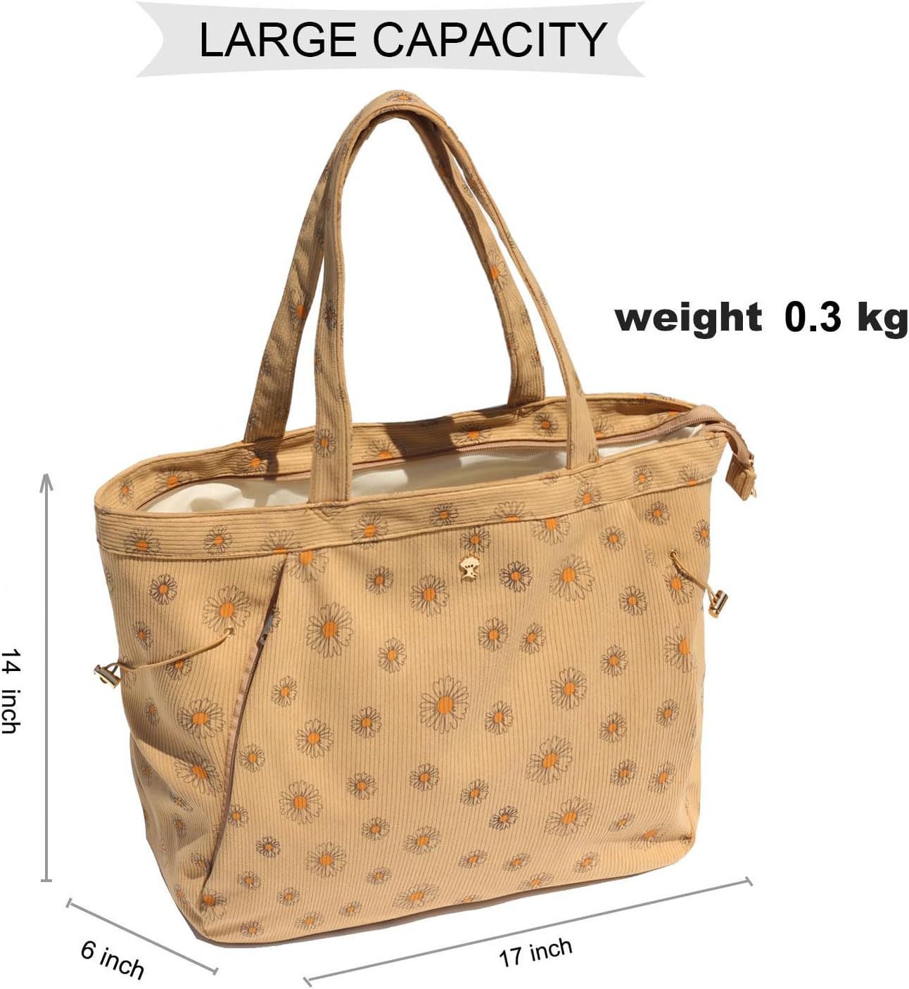 ESVAN Yoga Tote Bag for Women Shoulder Bags Drawstring for Office Workout Travel Carryall Pilates Gym and Beach - Image 2