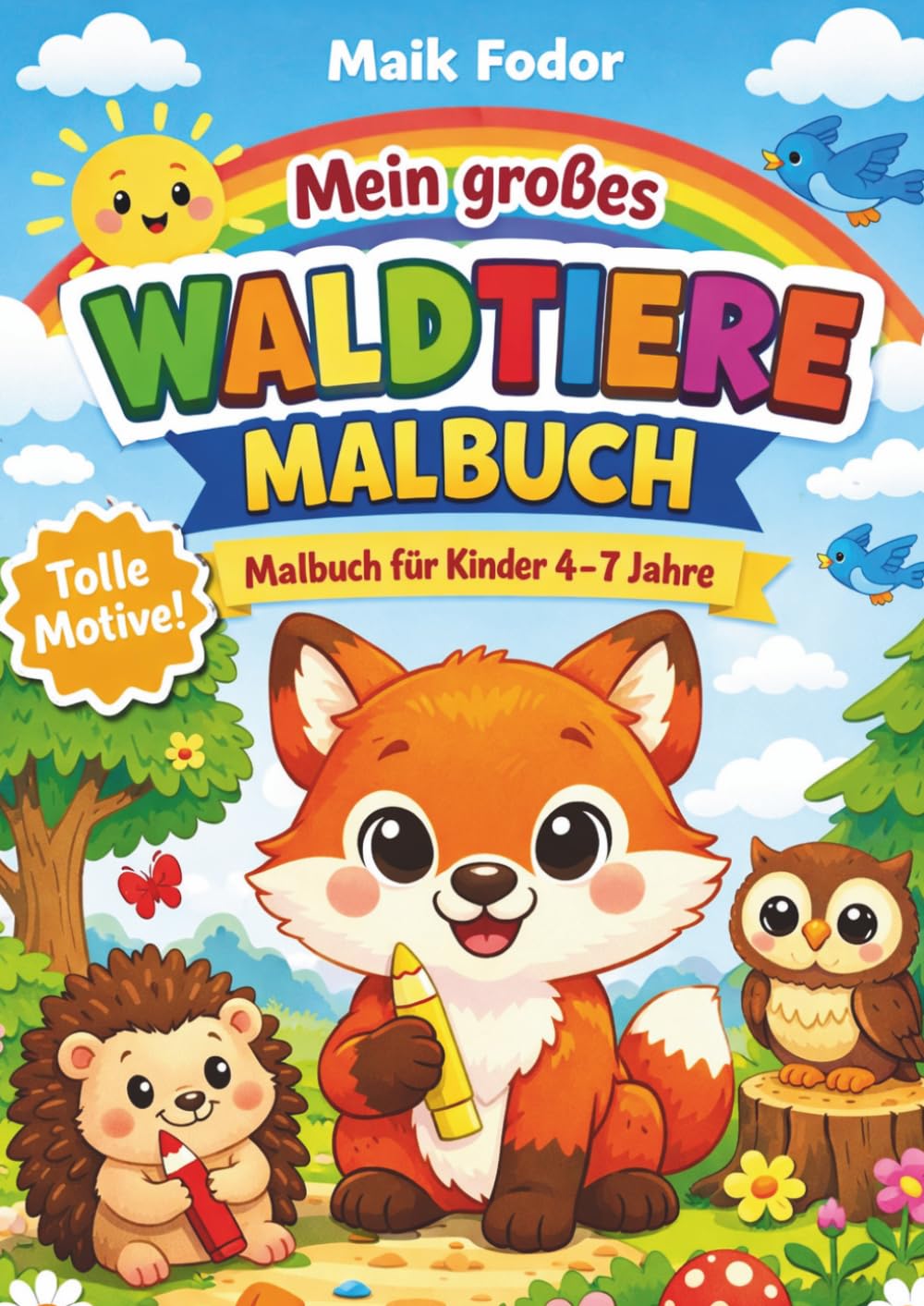 Mein großes Waldtiere-Malbuch: Malbuch für Kinder 4–7 Jahre