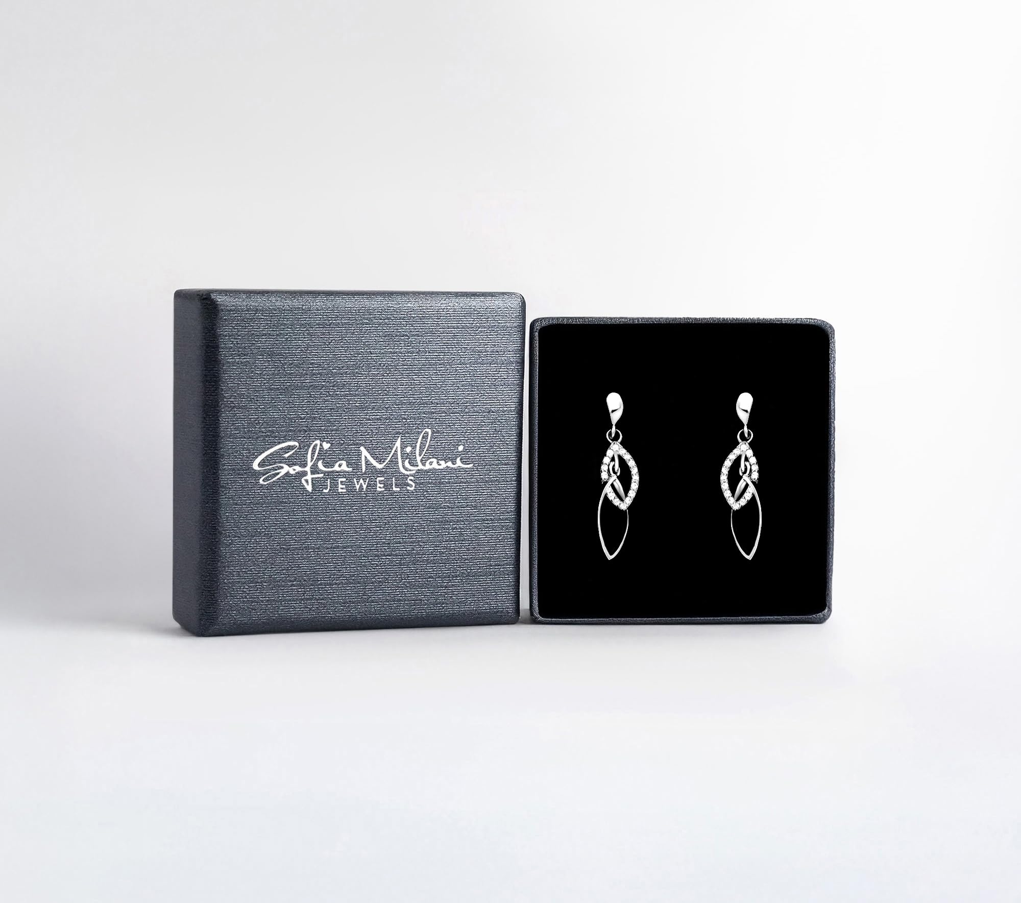 SOFIA MILANI - Orecchini da Donna in Argento 925 - con Pietra Zircone - Orecchini Pendenti ad Ovale - 20543