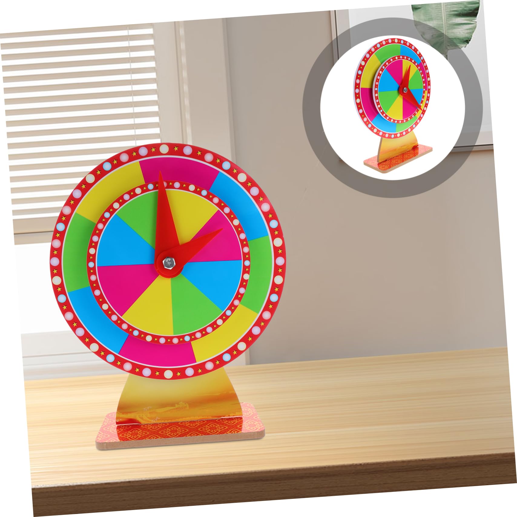 SUPVOX Ruota Premio da Tavolo Base in PVC, Doppio Livello | Piattaforma Girevole Compatta, Portatile, per Premi e Penalità, Adatta a Feste e Gioco