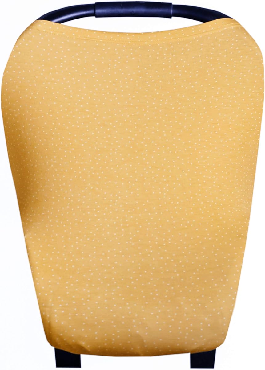 Copper Pearl Nursing Cover for Breastfeeding – Multi-Use Baby Car Seat Canopy, Stroller Shade & Breast Feeding Wrap for Women, Stretchy Breathable Carseat Shawl for Boy or Girl, Marigold
