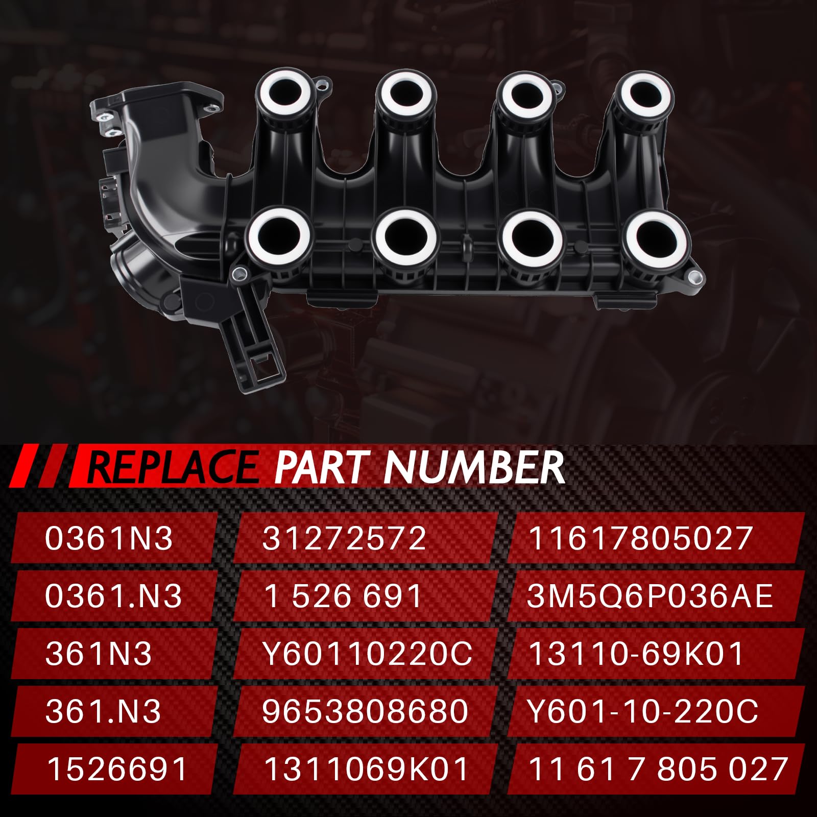 Collettore di aspirazione Modulo di aspirazione Modulo collettore di aspirazione per 1.6 HDI 1007 206 207 307 308 Berlingo C2 C3 C4 C5 Accessori auto Codice articolo 9684941780 0361.N3