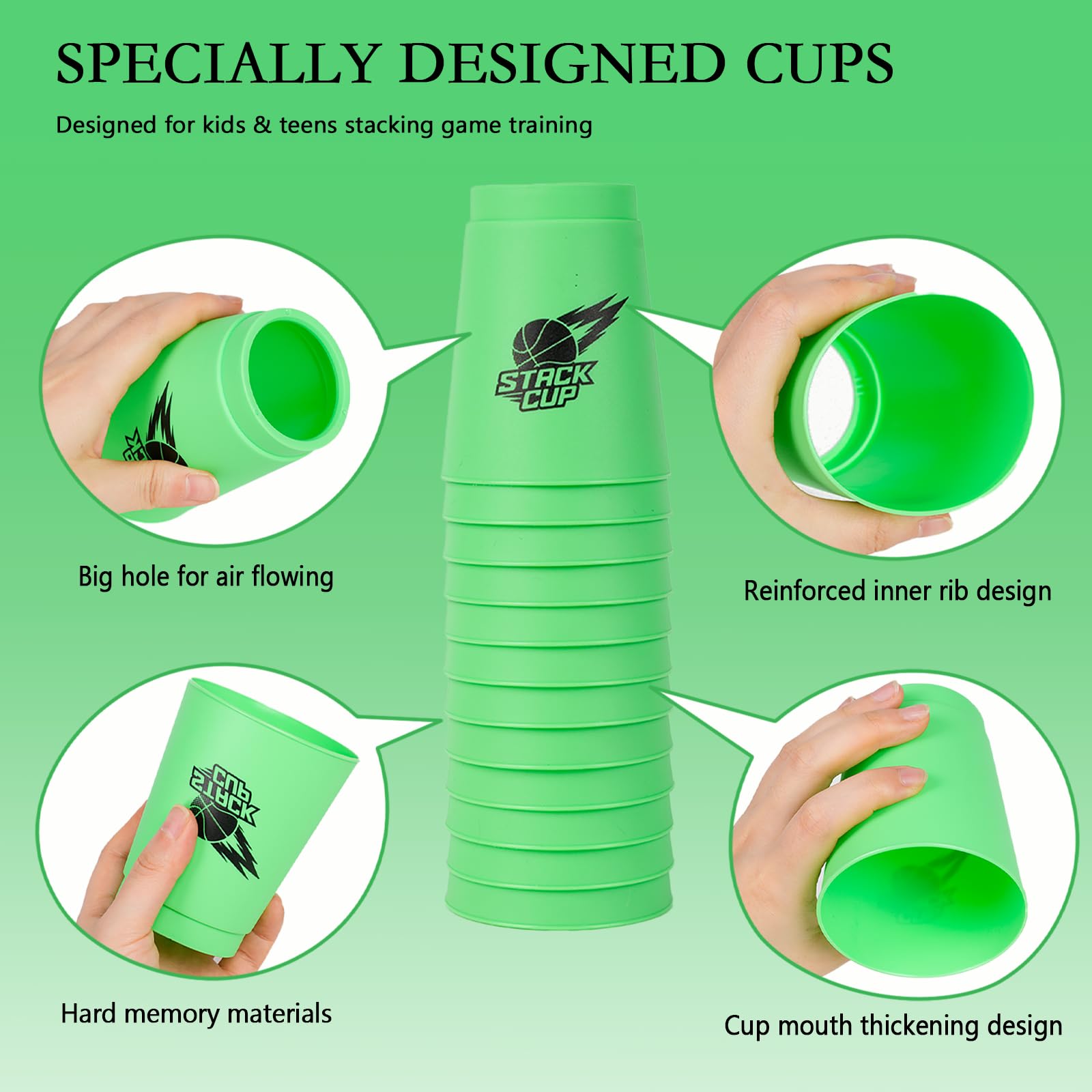 Snapklik.com : Quick Stack Cups, 24PCS Stacking Cups Training Game For ...