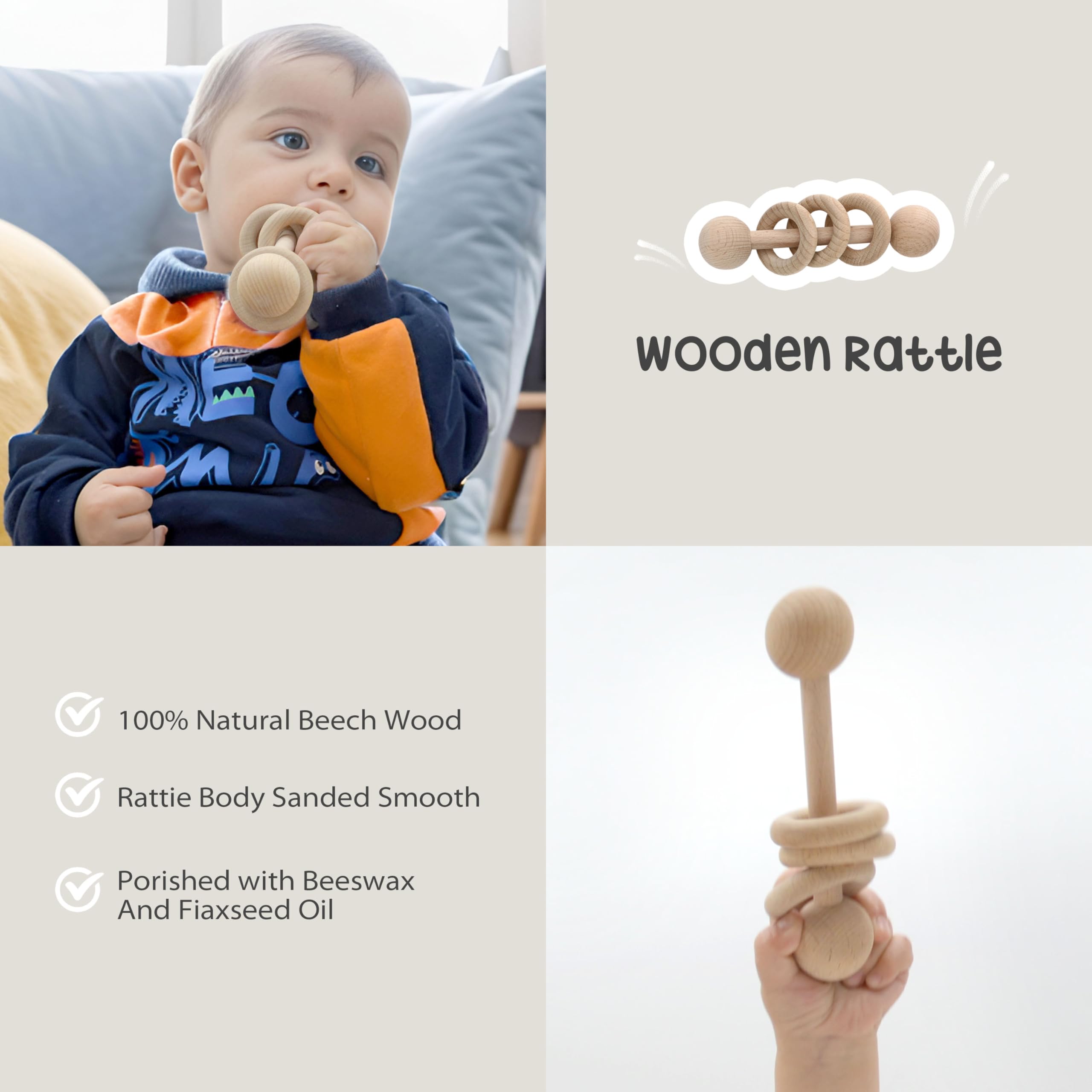 Zestaw upominkowy dla noworodka 7 w 1 z ręcznikiem kąpielowym, smoczkiem, ręcznikiem ślinotkowym, grzechotką, skarpetkami, kartką z życzeniami i pudełkiem prezentowym, dla chłopców i dziewczynek,