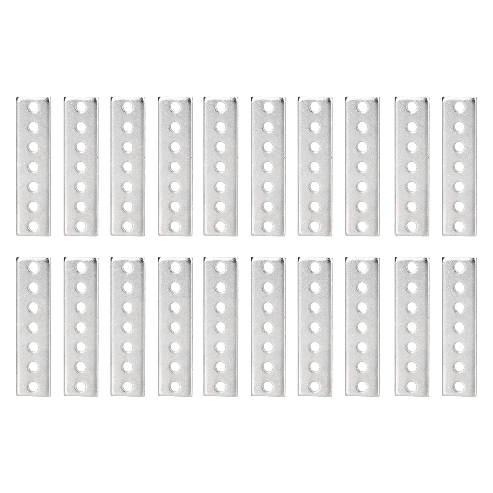 20Pcs Flat Bracket Galvanized Steel Mending Plates, Flat Plate Straight Bracket Flat Metal Brace Bracket, Bending Resistant Metal Brackets Grid with 4mm More Holes Repair Plate Bra