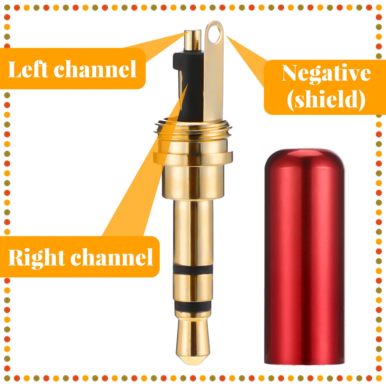 Trinkrittey 6 sztuk 3,5 mm wtyczka jack 3,5 mm wtyczka stereo 3-biegunowa wtyczka lutownicza złoty audio typ lutowania adapter metal stereo wtyczka jack do słuchawek