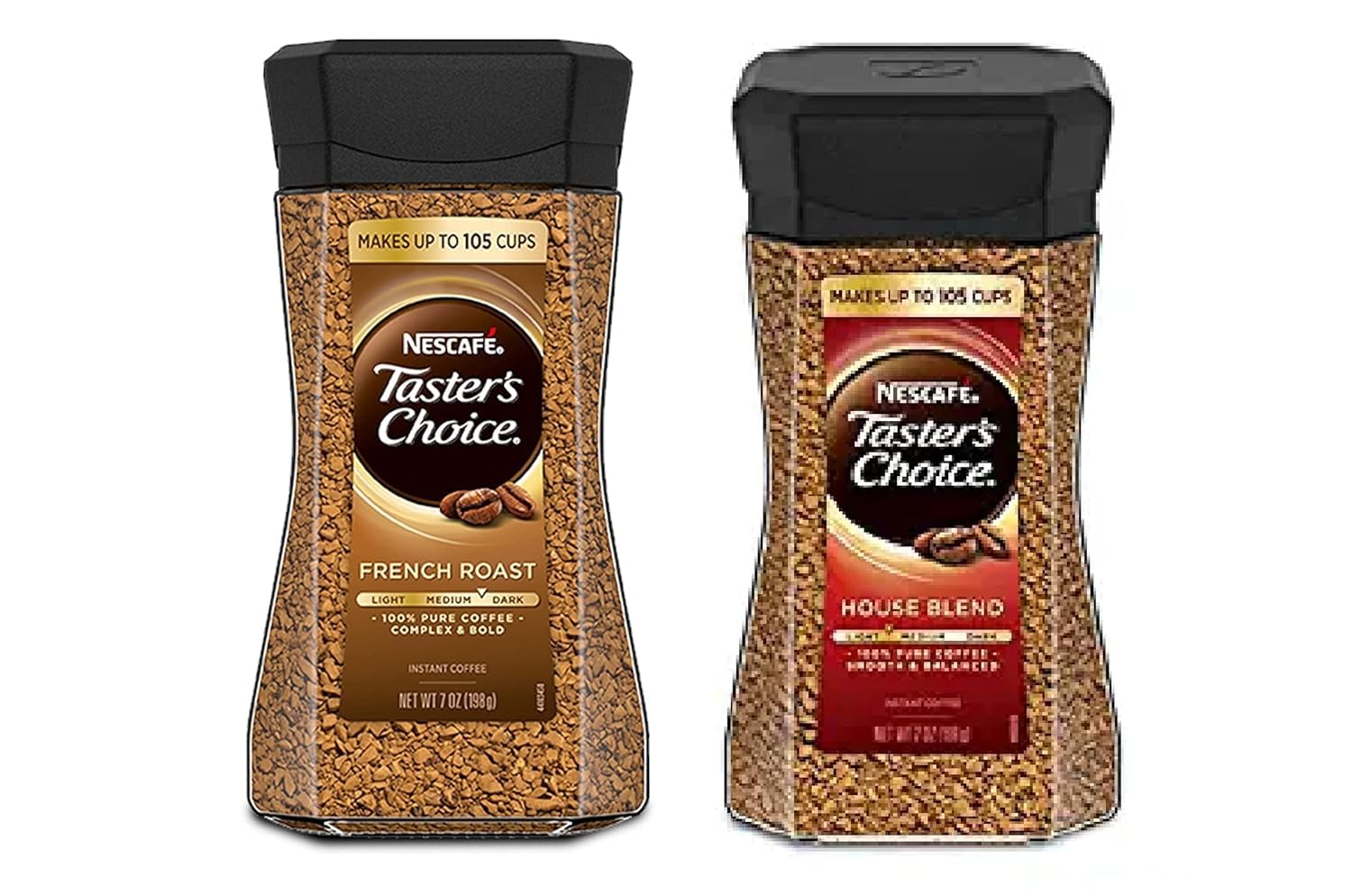 Nes cafes Taster's Choice Combo Pack Of French Roast & House Blend Instant Coffee 198g of each pack