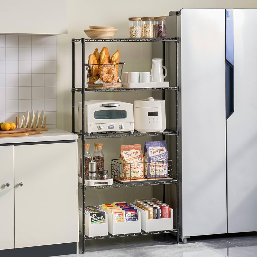 Amazon|IZEUK スチールラック 5段 高さ伸縮メッシュ 収納棚 防錆加工 Amazon|IZEUK スチールラック 5段 高さ伸縮メッシュ 収納棚 防錆加工