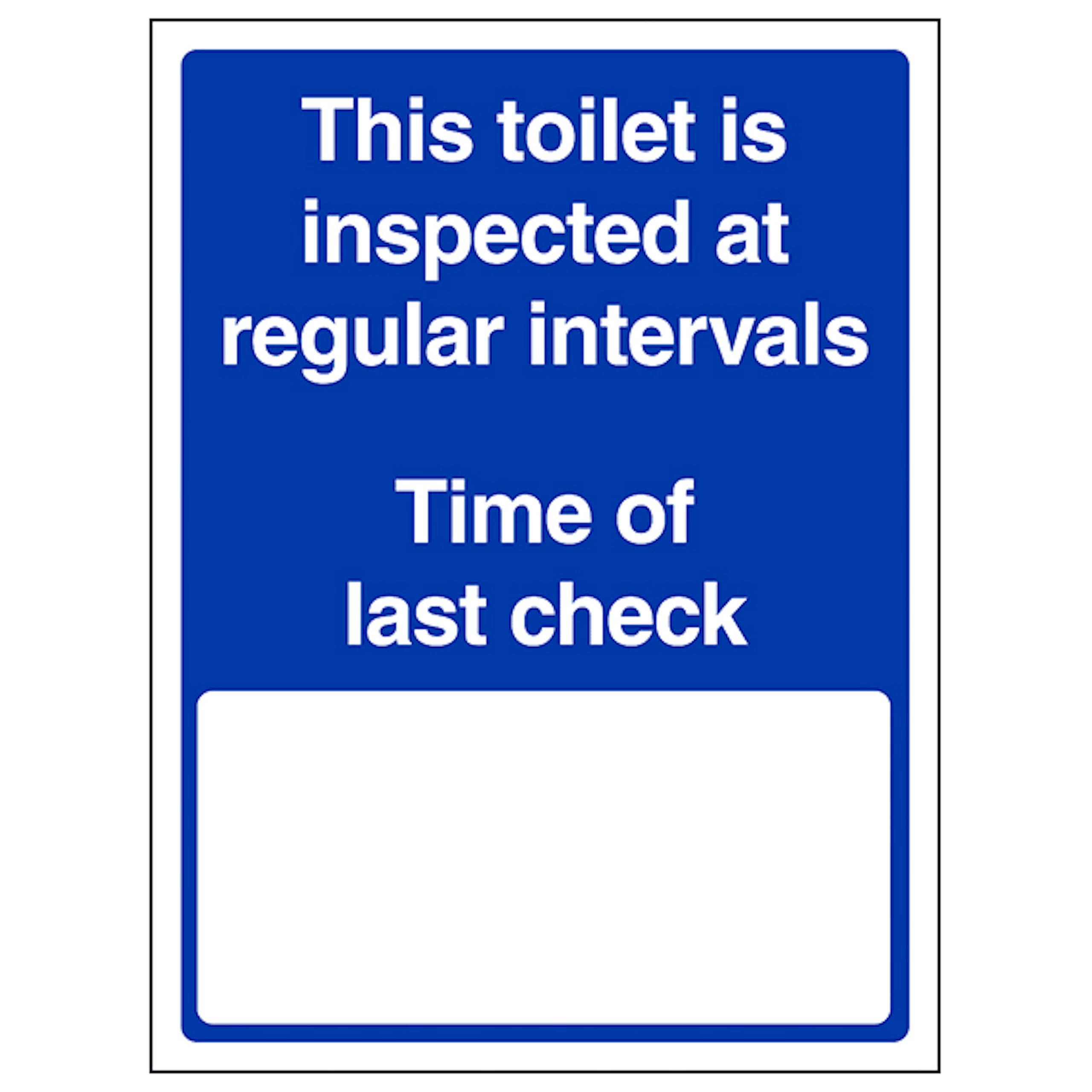 V Safety This Toilet Is Inspected 200 x 300mm - 2mm Rigid Plastic Safety Sign