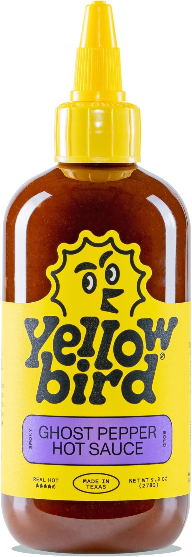 Yellowbirdยฎ Classic Ghost Pepper Hot Sauce 9.8 oz. Pantry Size (Real Hot | 1 Bottle | Made in Texas)