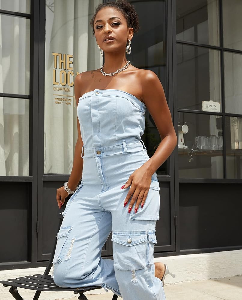 サロペット・オーバーオール・オールインワン melttheledy off shoulder belt jumpsuit 61RYuUnmJ+L._SY350_QL65_.jpg