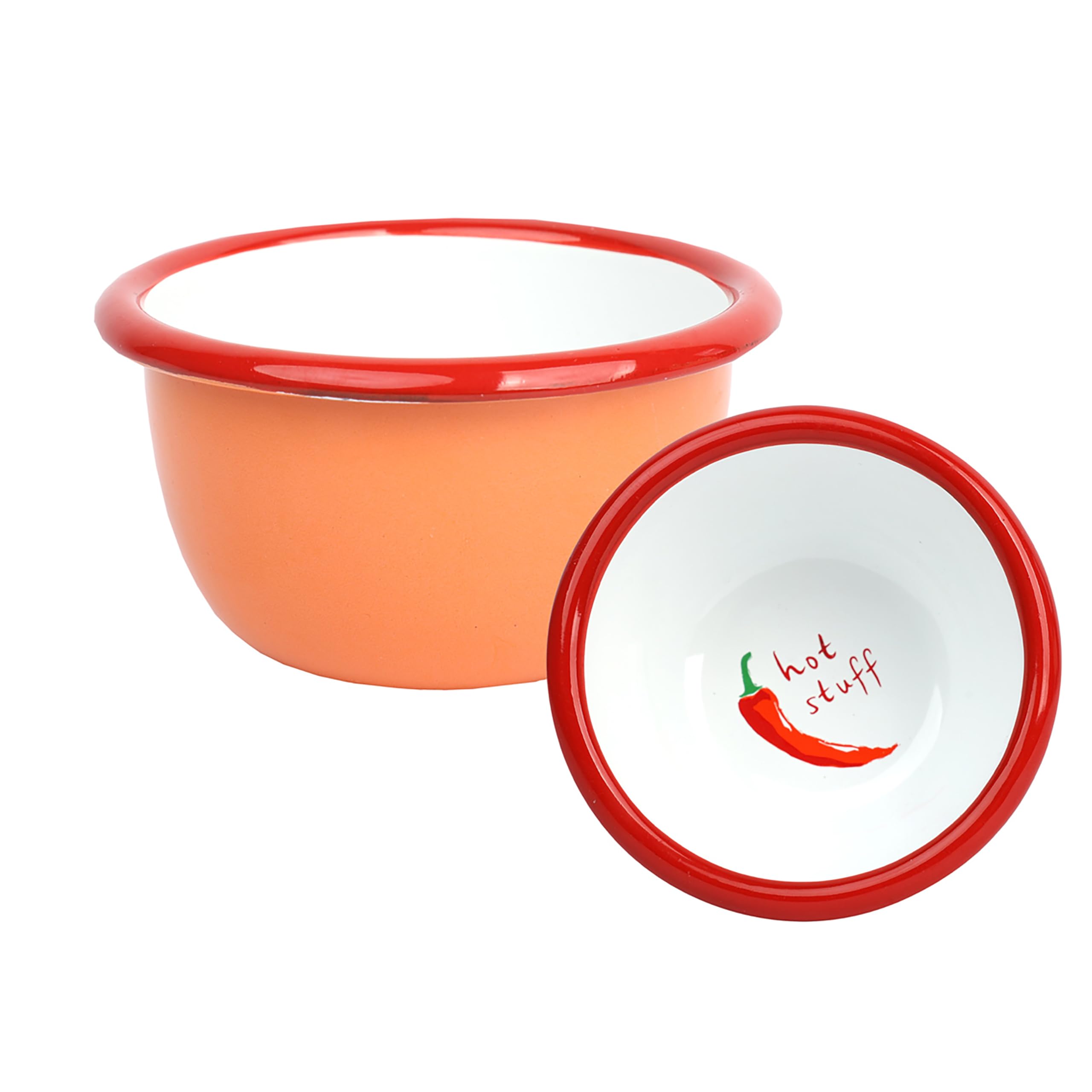Talking Tables Enamelware Small Dipping Bowl 10 cm - Chilli Condiment Bowl for BBQ, Sharing Dips, Christmas Tableware, Camping & Party Snacks