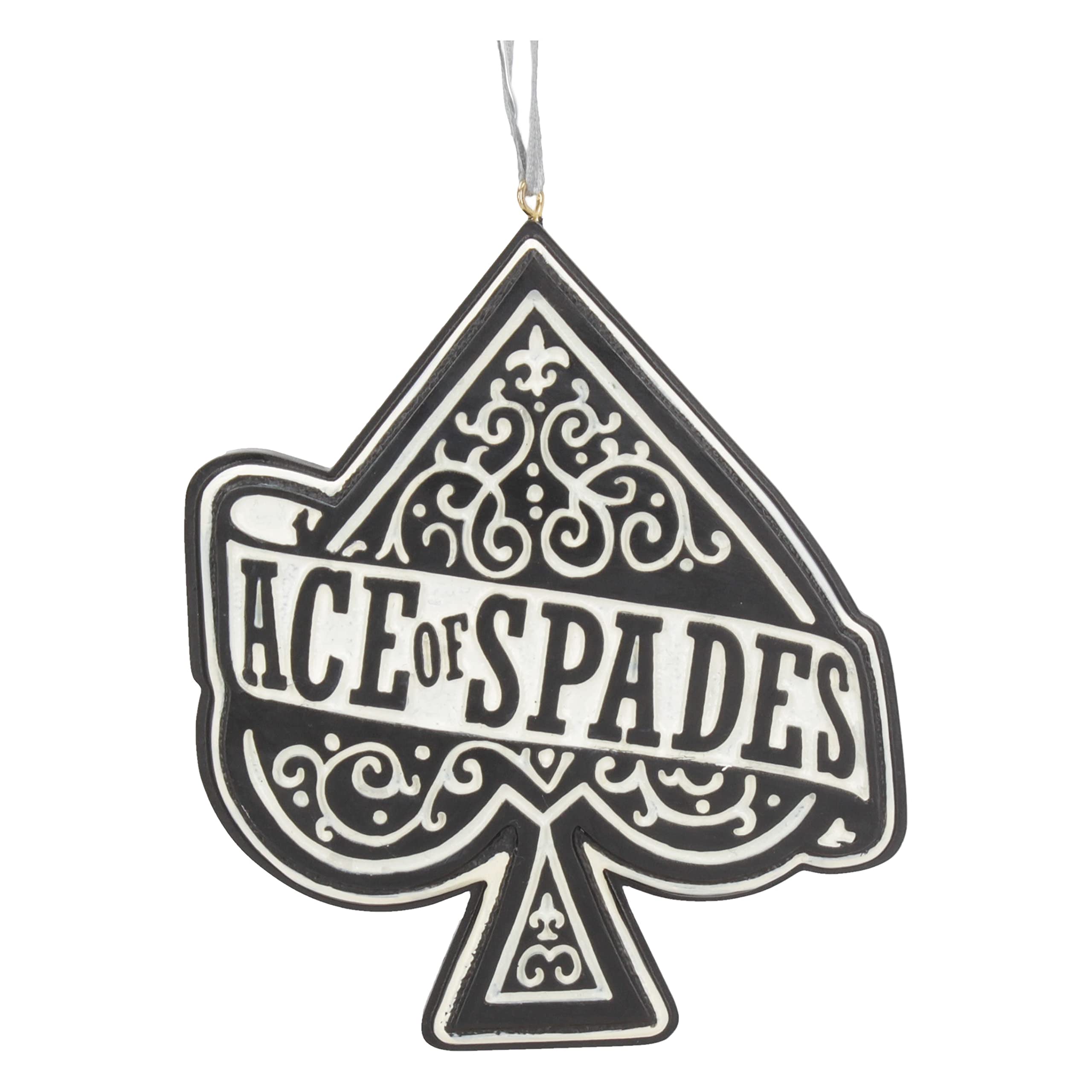 Nemesis NowMotorhead Ace of Spades Decorative Hanging Ornament, Resin, Black/White, Officially Licensed Motorhead Merchandise, Hoop and Loop, Cast in The Finest Resin, Expertly Hand-Painted