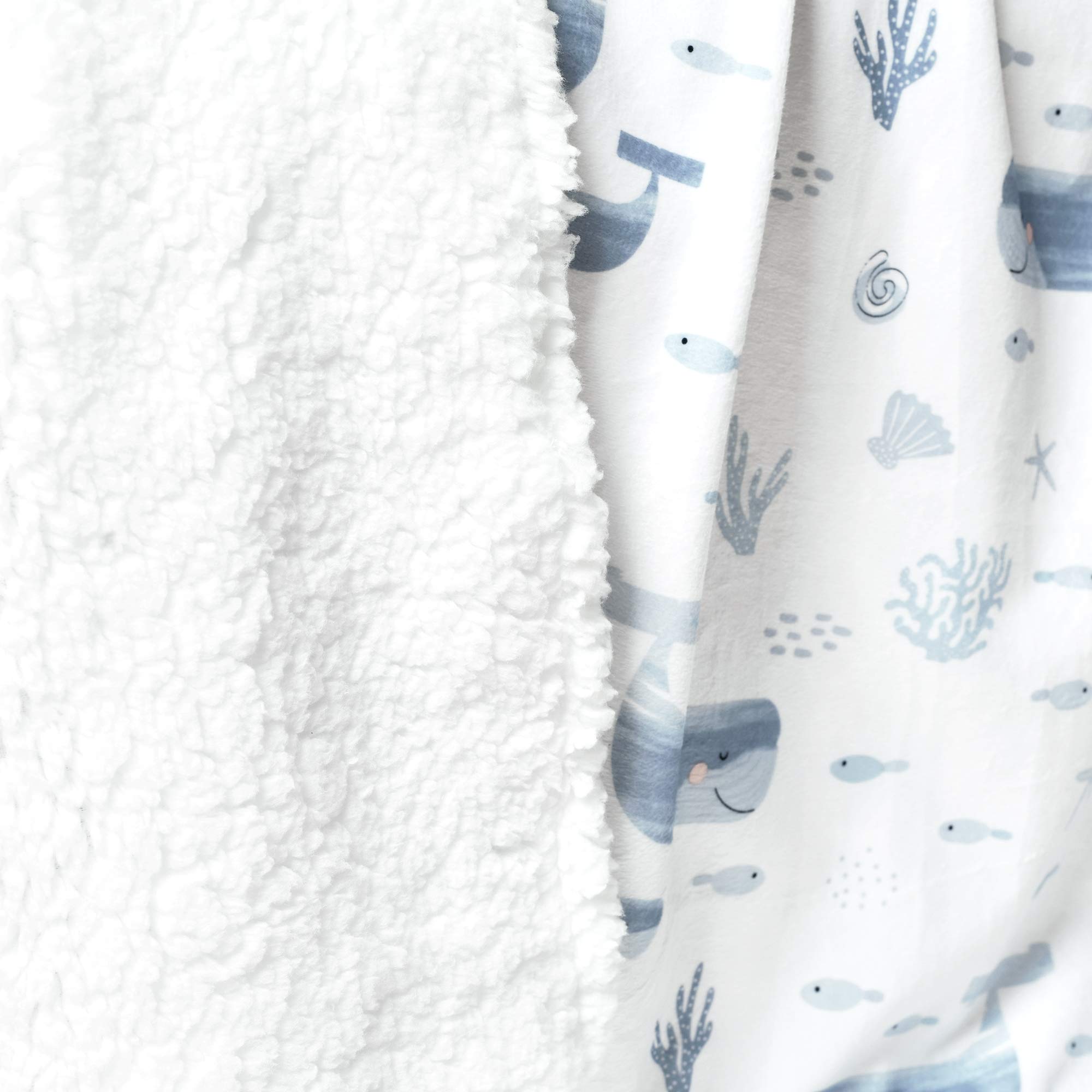 Lush Decor Manta Sherpa Baby Seaside, Azul, 30 x 40 Pulgadas