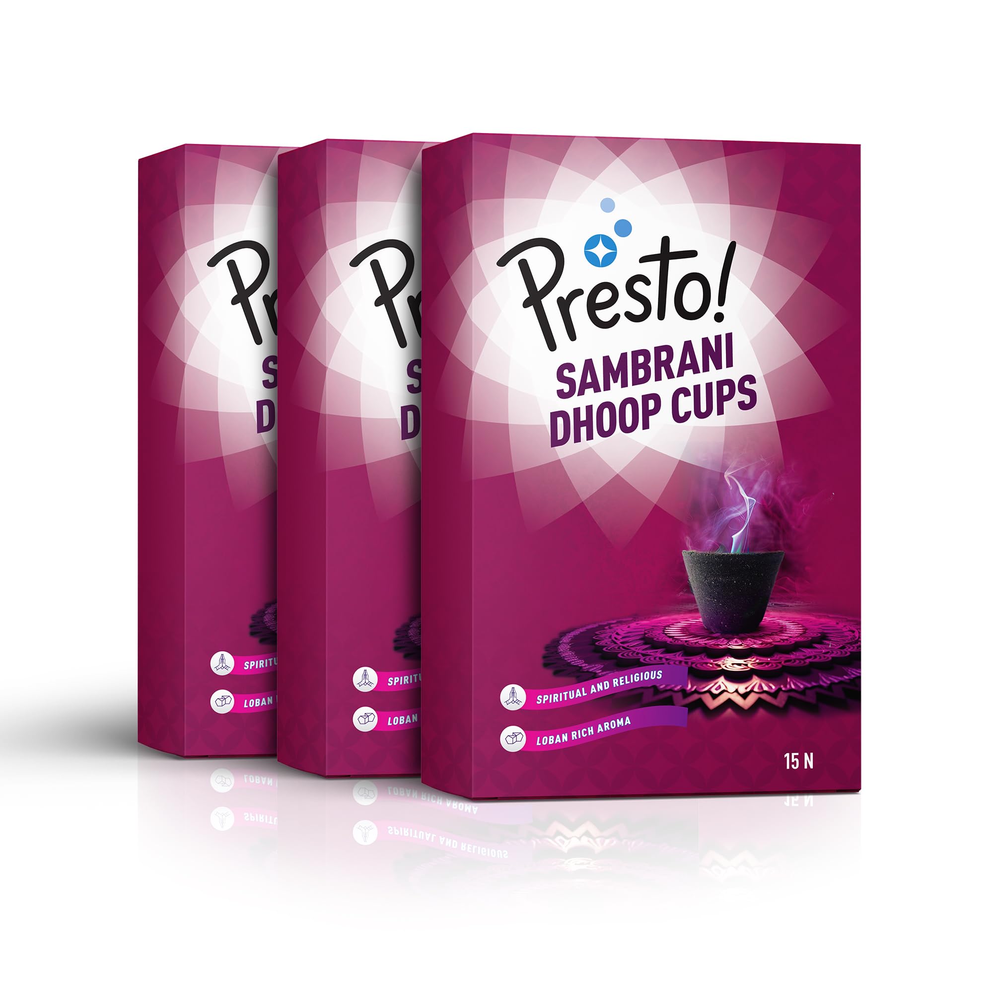 Amazon Brand - Presto! Sambrani Dhoop Cups | 45 Cups | (15 Cups x Pack of 3)-picture-24