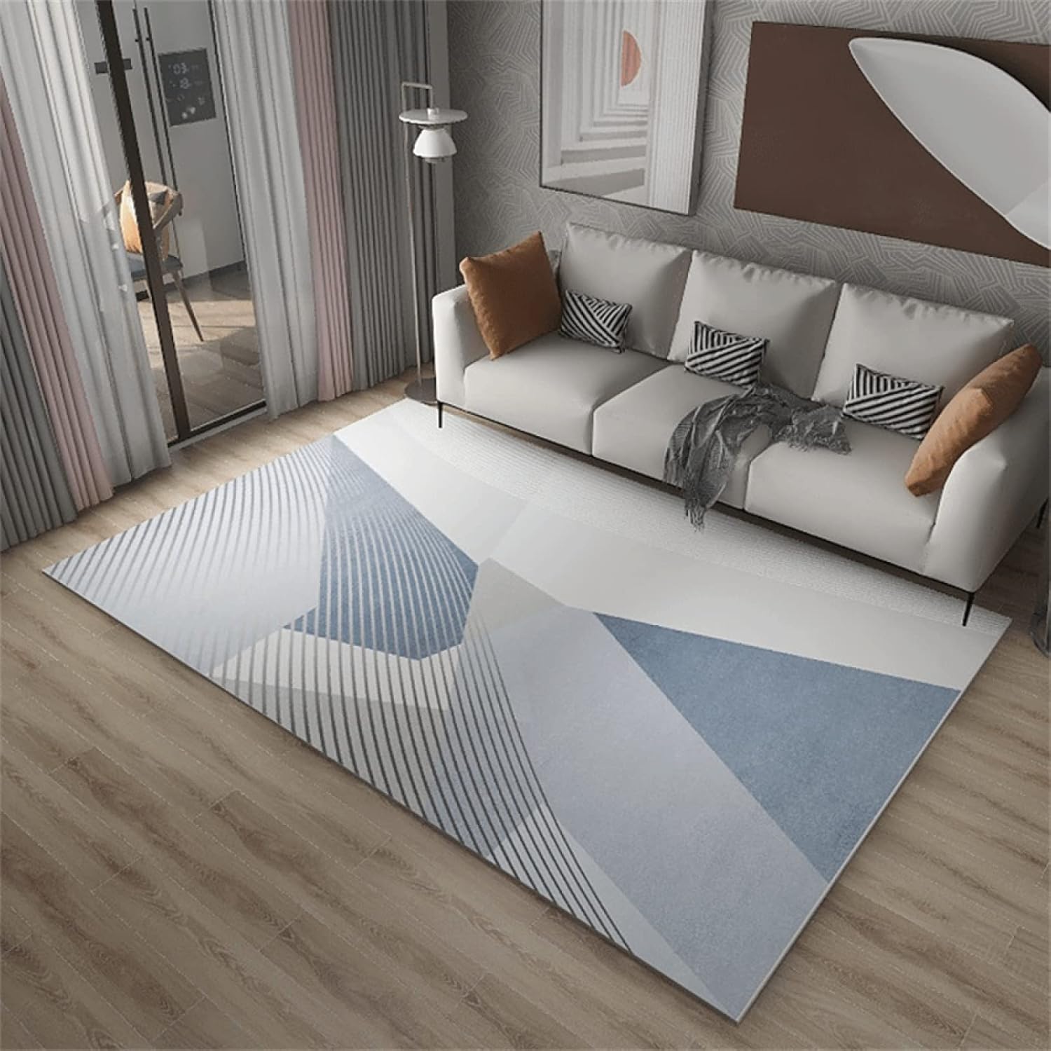 Kunsen rugs for girls bedrooms Contemporarygraybluegeometric