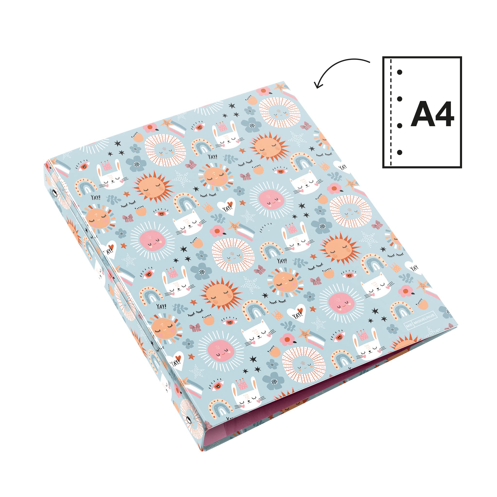 Raccoglitore 4 Anelli A4 Enjoy - Cartellina Fiorita Con Anelli Misti 25mm, Certificata FSC - Foto 4