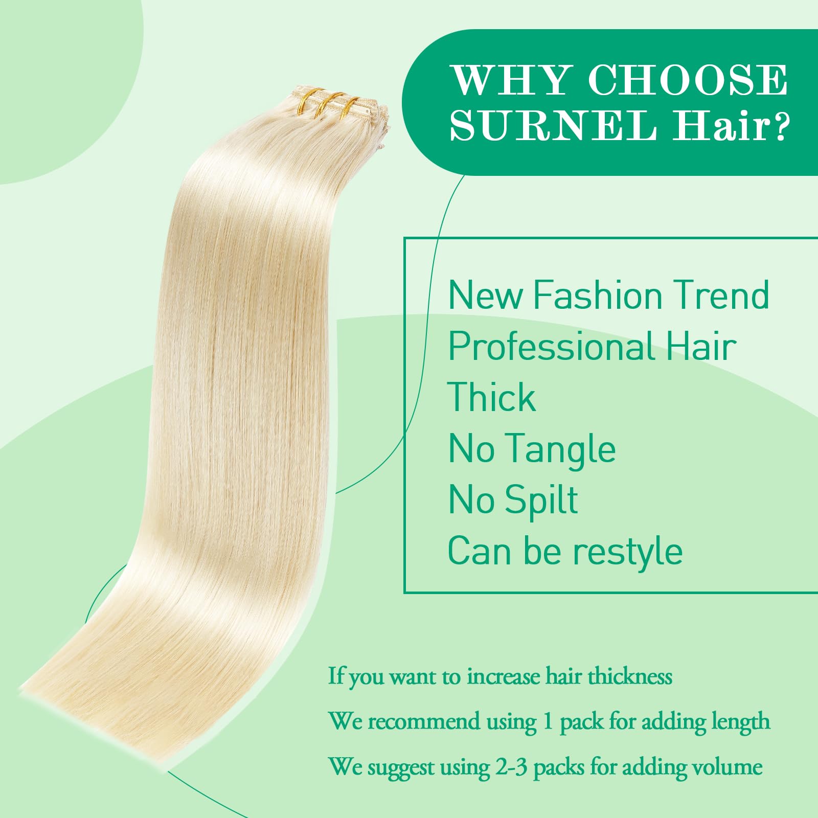 SURNEL Extensiones Clip Pelo Natural 100g 35cm 6 Piezas Castaño Chocolate Extensiones De Clip De Humano Real Extensiones Pelo Natural Remy (C#4-35cm) — view 52