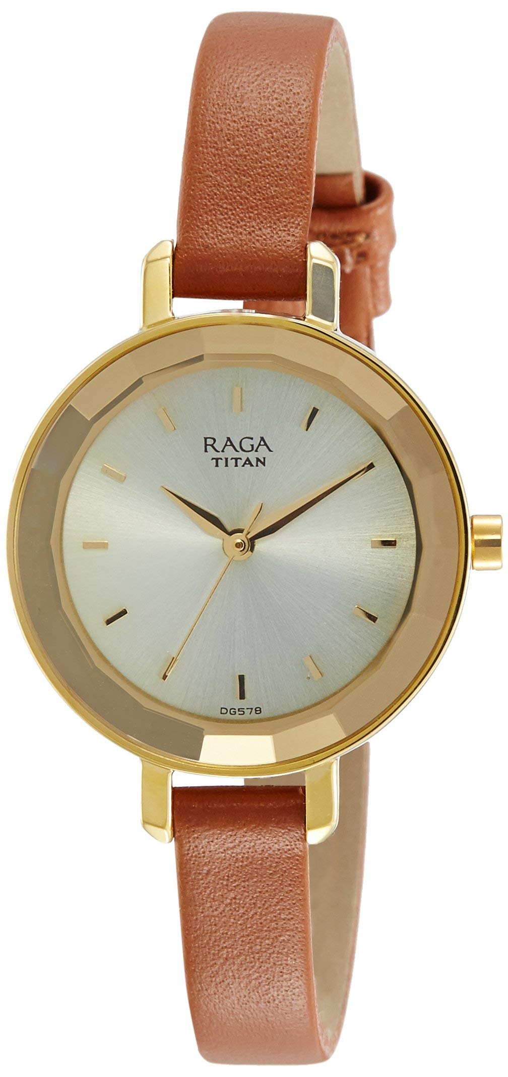 Titan Raga Viva Analog Champagne Beige Dial Brown Band Womens Watch With Leather Strap-NS2575YL01 (B073WYXYM6) Amazon Price History, Amazon Price Tracker