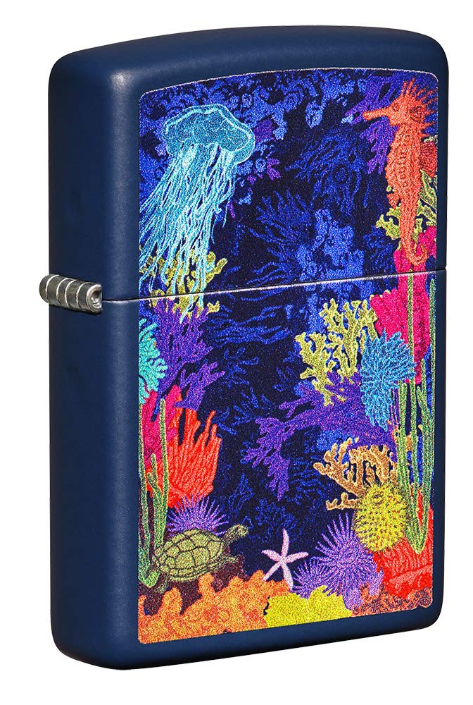 Zippo 49409 239 Sea Life Design Navy Matte Winfproof Lighter