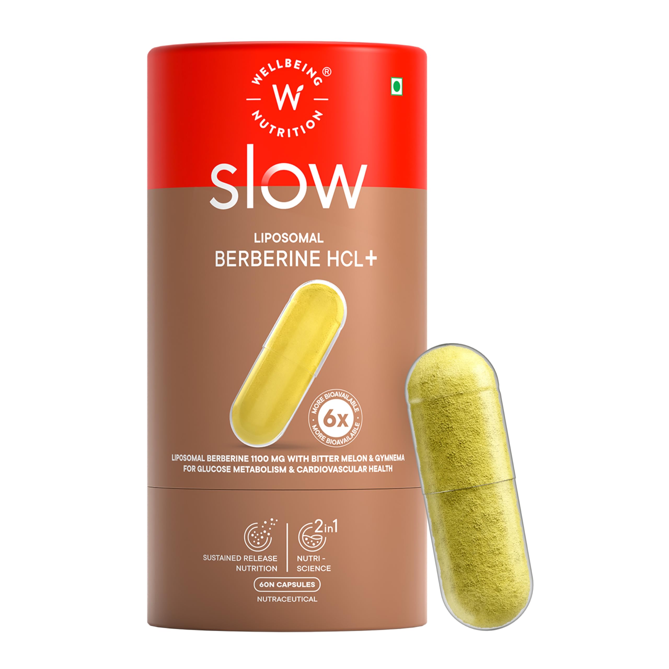 Wellbeing Nutrition’s Slow Liposomal Berberine HCL+ 1100mg with Karela, Cinnamon, Gymnema, Chromium |For Metabolism, Hormonal Balance, Healthy Blood Sugar & Cholesterol Levels | 60 Veg Capsules-picture-10