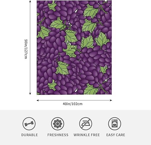 Miniatura 3 de Manta de uva para mujer, suave manta de forro polar de verano, lavable, manta ligera de viaje para sofá, cama, sillón durante todas las estaciones