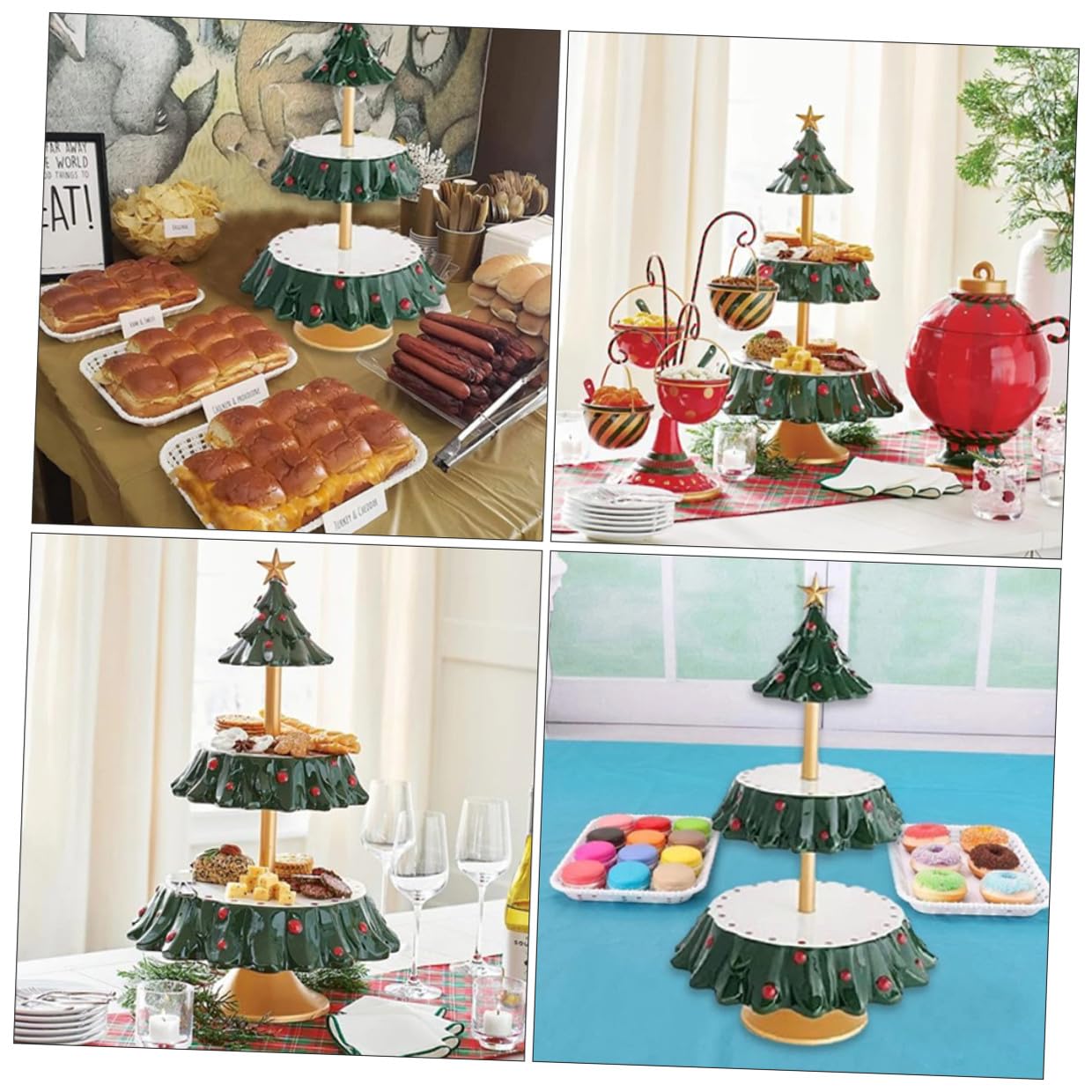 Espositore Natalizio per Snack in Resina Sicura, Vassoio Portaoggetti Multifunzionale per Dolci e Frutta, Decorazione da Tavolo per Feste di Natale e Celebrazioni