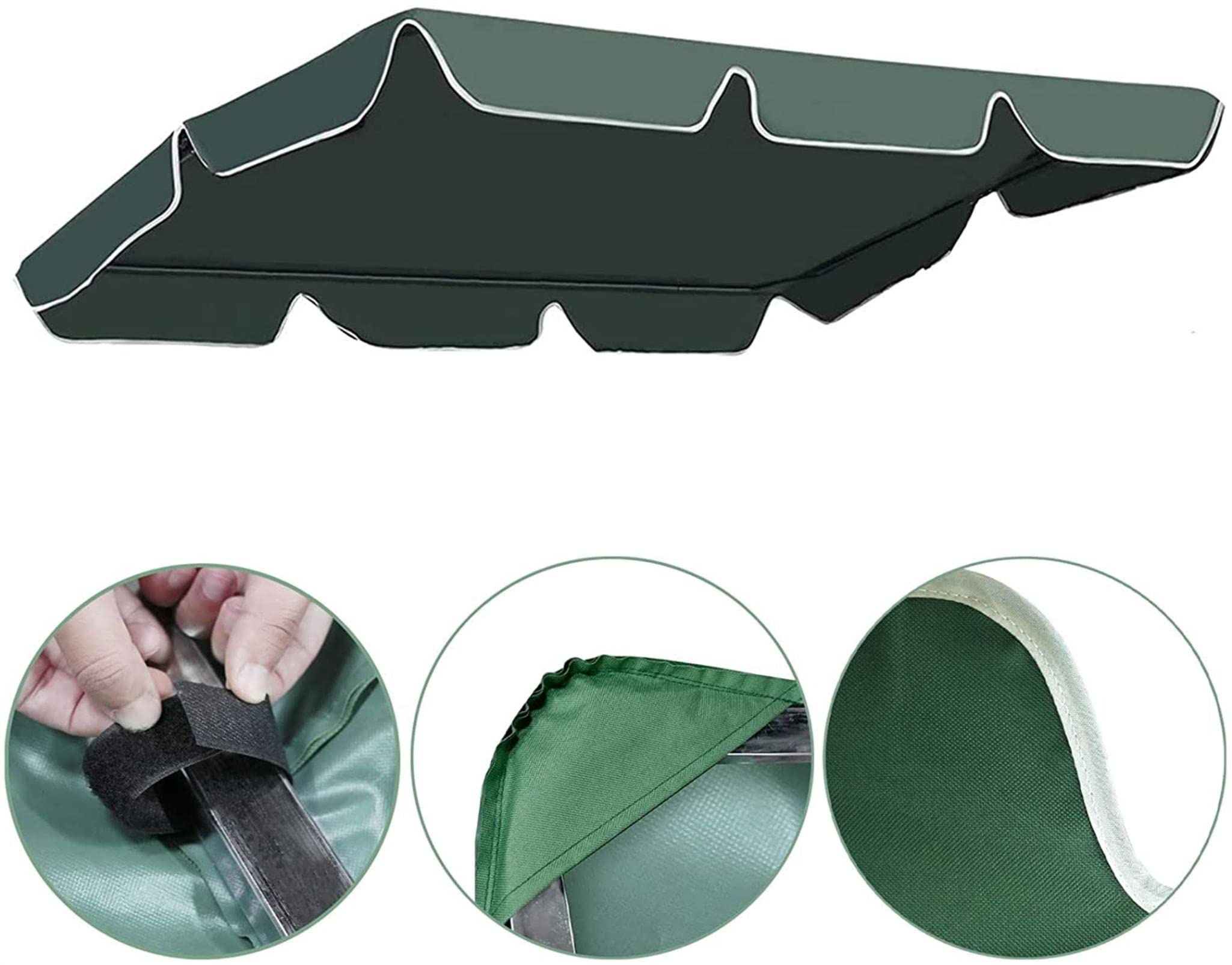 Tetto del Dondolo da Giardino Ricambio, 3 posti 2 posti, baldacchino per Altalena da Giardino Impermeabile 600D con Rivestimento in PVC Anti-UV