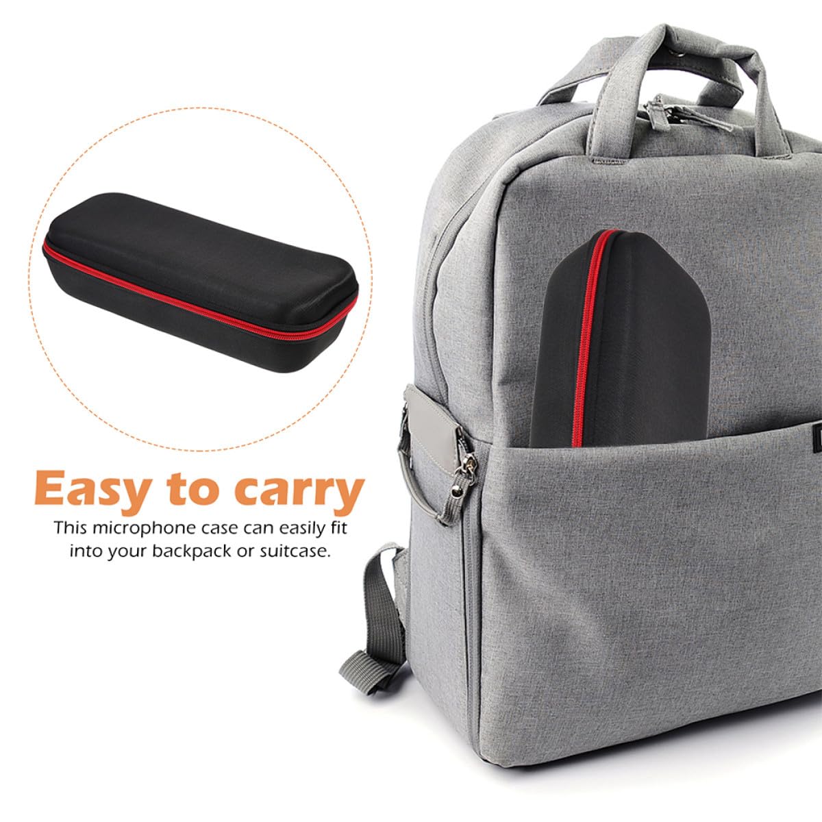 2piezas Estuche Portátil para Micrófono de Mano con Cremallera Bolsa Ligera de Eva para Almacenamiento y Protección Viajes Resistente Golpes y Polvo para Micrófonos Inalámbricos