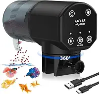 Aoyar Alimentador automático de peixes para aquário: alimentador de peixe recarregável, à prova de umidade e alimentador de férias de tartaruga betta de grande capacidade de 200 ml, temporizador