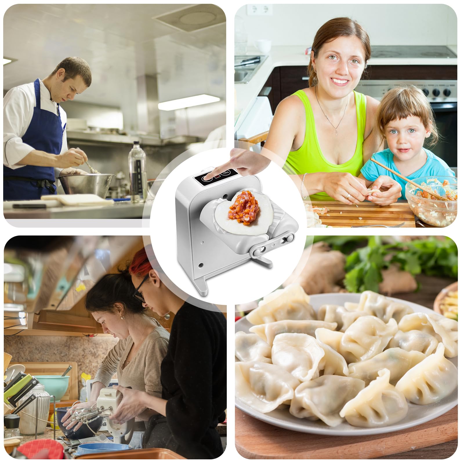 BAIFULAI Machine à raviolis électrique rechargeable par USB - Machine à boulettes automatique - Machine à raviolis - Moules à raviolis - Pour la maison, le restaurant - Rapide et pratique