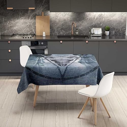 Miniatura 2 de Terror House Mantel Redondo para Mesa De 4 Sillas Bluepatio, a prueba de polvo, resistente a las arrugas, 52 x 70 pulgadas