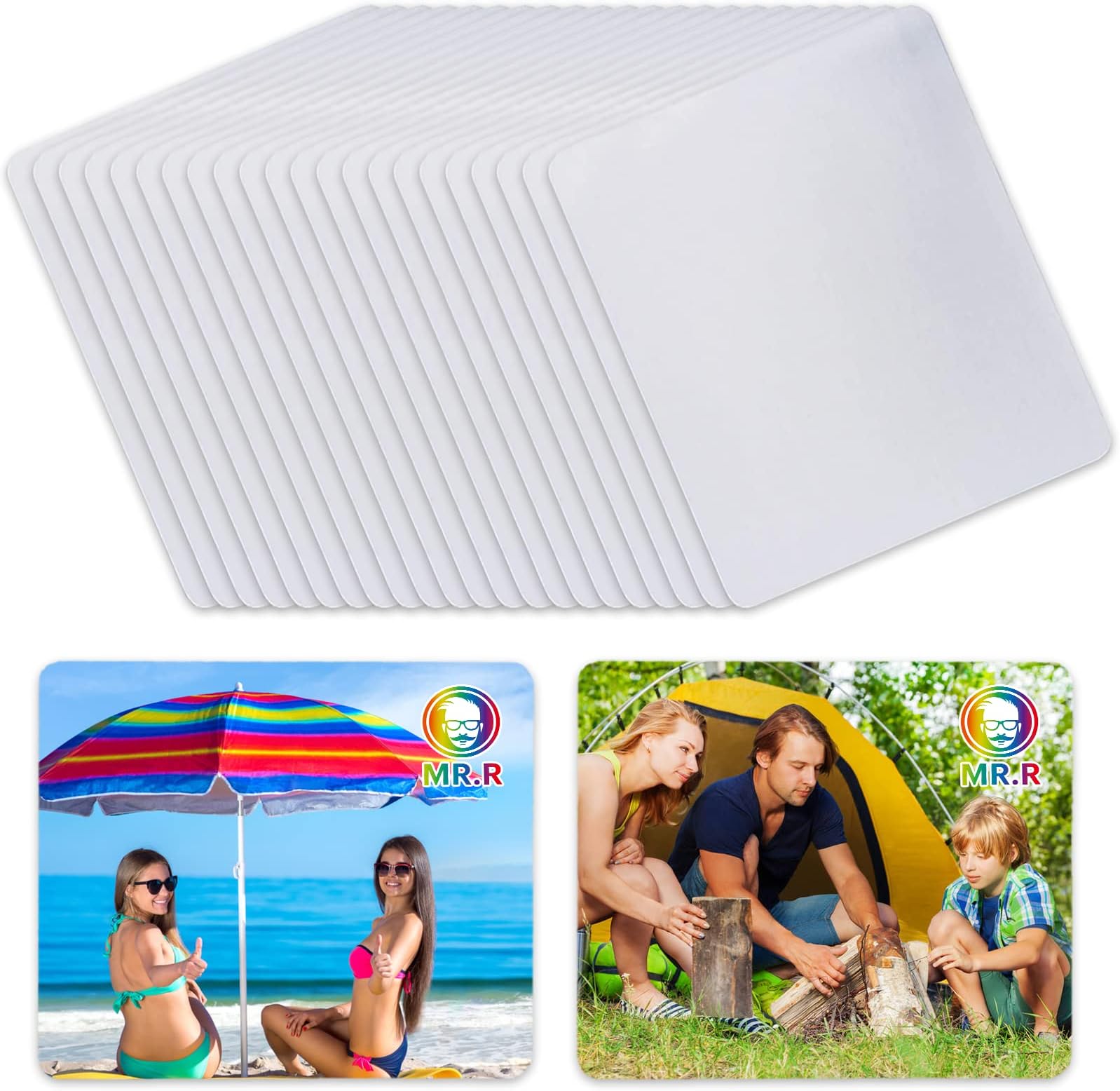 MR.R Sublimation Blanks 9.4''x7.8''x0.12'', White Square Mouse Pad 3mm Thickness for Sublimation Heat Transfer Printing (12 Pieces)
