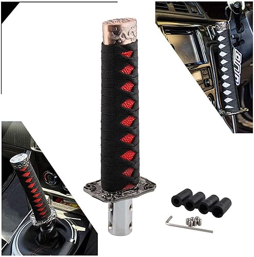 RYANSTAR Pomo de palanca de cambios universal para autos, de espada Samurai corta, con peso de metal, para palanca de cambios, estilo Katana con RYANSTAR Pomo de palanca de cambios universal para autos, de espada Samurai corta, con peso de metal, para palanca de cambios, estilo Katana con