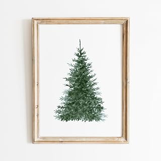 Christmas Tree Poster Holiday Decor Vintage Picture Winter Snowy Watercolour Wall Art Print Christmas Tree Print Holiday Art Vintage Picture Winter Snowy Watercolour Wall Decor Poster,244